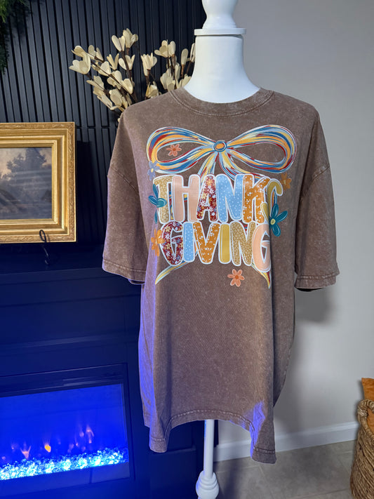Acid Washed Thanksgiving Tee