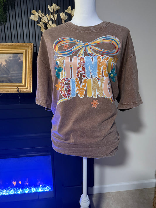 Acid Washed Thanksgiving Tee
