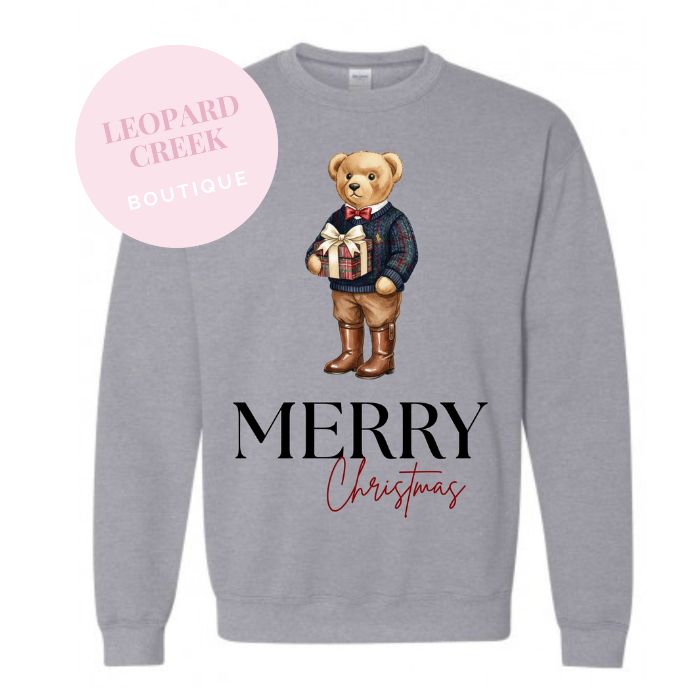 Preppy Bear Merry Christmas Crewneck