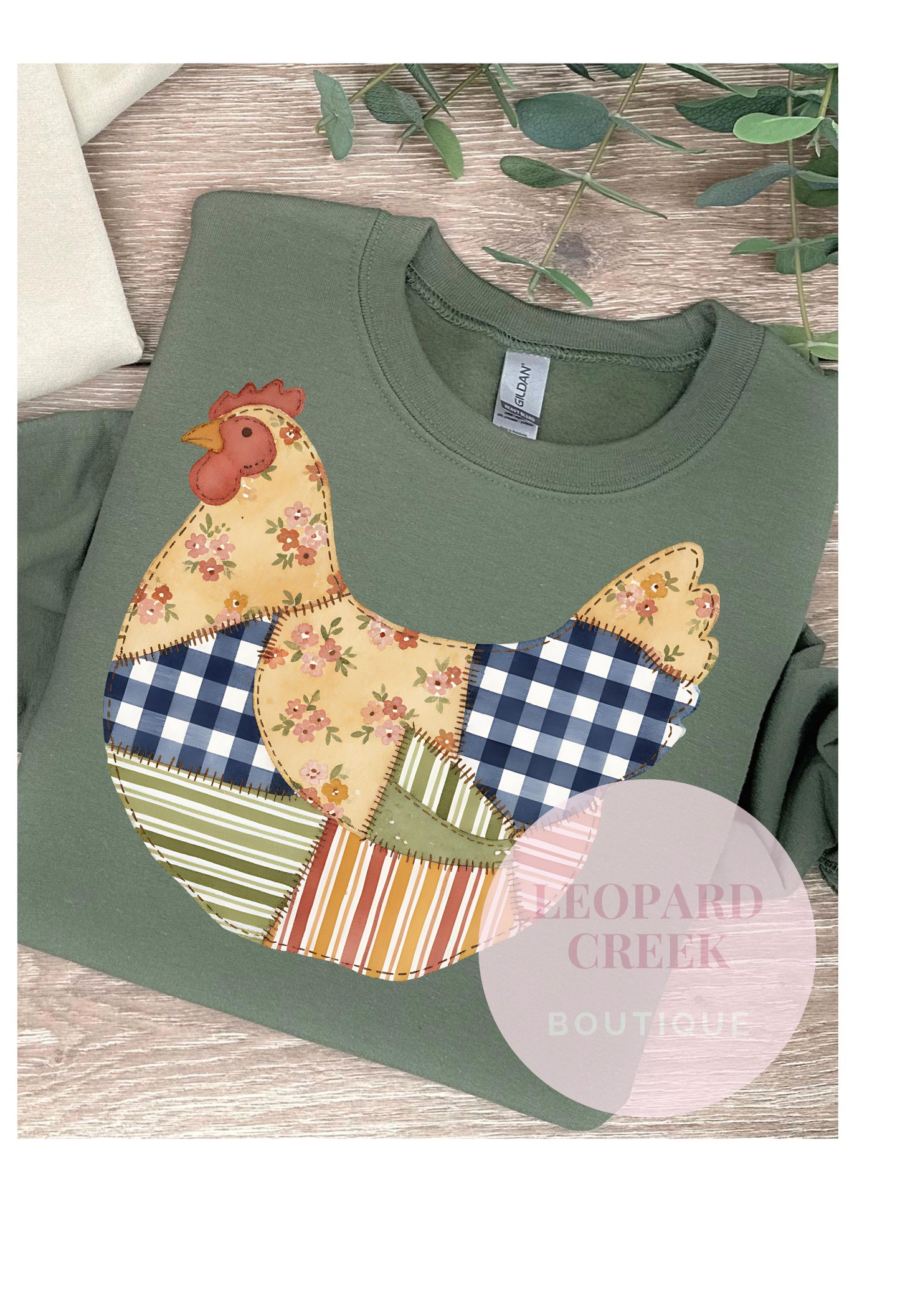 Patchwork Chicken Crewneck